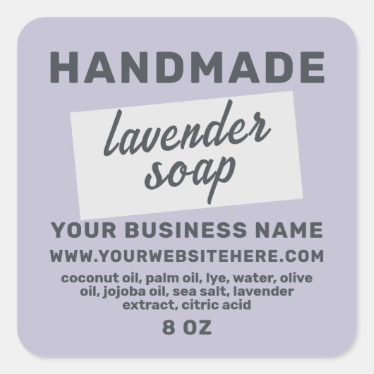 Modern Handmade Lavender Soap Paars Vierkante Sticker (Voorkant)