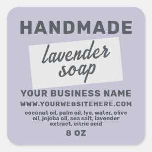 Modern Handmade Lavender Soap Paars Vierkante Sticker