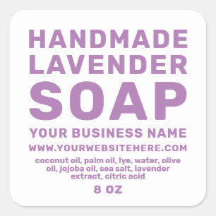 Modern Handmade Lavender Soap Paars White Vierkante Sticker