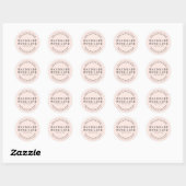 Modern handmade with love blush pink thank you ronde sticker (Vel)
