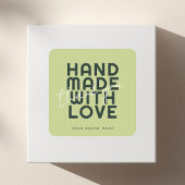Modern handmade with love thank you vierkante sticker