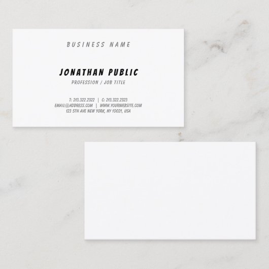 Modern handmatige handmatige handmatige handmatig visitekaartje (Voorkant / Achterkant)