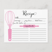 Modern handmatige, met letters uitgeruste roze whi briefkaart (Voorkant)