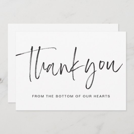 Modern handpenseelscript bedankkaart (Voorkant / Achterkant)