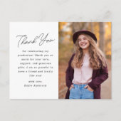 Modern handschrift Afstuderen foto dank u Briefkaart (Voorkant)