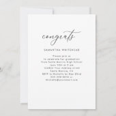 Modern handschrift Afstuderen met witte foto Aankondiging (Achterkant)