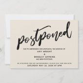 Modern handschrift bruiloft uitgestelde crème Kaar Kaart (Voorkant)