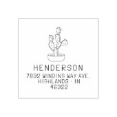 Modern handschrift Cactus familie retour adres Rubberstempel (Afrduk)
