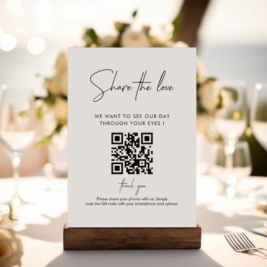 Modern handschrift Capture the Love QR-code Informatiekaartje