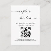 Modern handschrift Capture the Love QR-code Informatiekaartje (Voorkant)