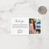 modern handschrift chic bedankt je afstuderen foto notitiekaartje (Voorkant / Achterkant in situ)