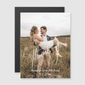 Modern handschrift Dank u foto bruiloft magneet (Voorkant / Achterkant)