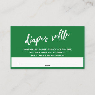 Modern Handschrift Diepe Groene Luier Raffle Ticke Informatiekaartje