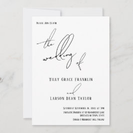 Modern Handschrift Eenvoudig "The Wedding of White Kaart