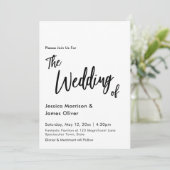 Modern handschrift Eenvoudige huwelijksuitnodiging Kaart (Staand voorkant)