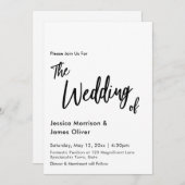 Modern handschrift Eenvoudige huwelijksuitnodiging Kaart (Voorkant / Achterkant)