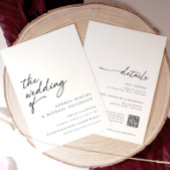 Modern handschrift Elegant alles in één bruiloft Kaart