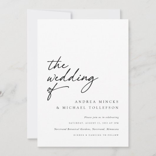 Modern handschrift Elegant alles in één bruiloft Kaart (Voorkant)