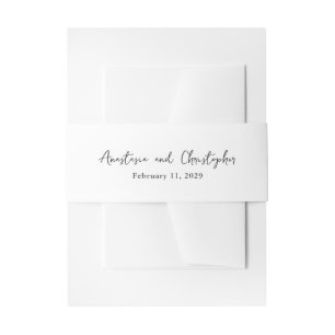 Modern Handschrift Elegant Wedding Uitnodigingen Wikkel