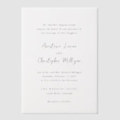 Modern Handschrift Elegant Wedding Vellum Uitnodigingen (Voorkant)