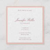 Modern Handschrift Elegante Sjabloon Pearl Finish Vierkante Visitekaartje (Achterkant)