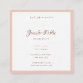 Modern Handschrift Elegante Sjabloon Premium Dik Vierkante Visitekaartje (Achterkant)