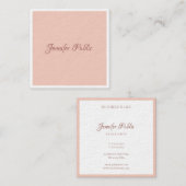 Modern Handschrift Elegante Sjabloon Premium Dik Vierkante Visitekaartje (Voorkant / Achterkant)