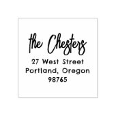 Modern handschrift familienaam retouradres rubberstempel (Afrduk)