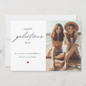 Modern handschrift | Galentine's Day Foto Feestdagenkaart (Voorkant)