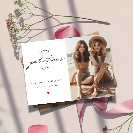 Modern handschrift | Galentine's Day Foto Feestdagenkaart