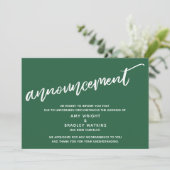 Modern handschrift geannuleerd bruiloft blad groen kaart (Staand voorkant)