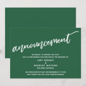 Modern handschrift geannuleerd bruiloft blad groen kaart (Voorkant / Achterkant)