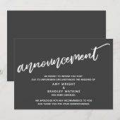 Modern handschrift Geannuleerd Huwelijk Donkergrij Kaart (Voorkant / Achterkant)