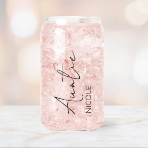 Modern handschrift gepersonaliseerde naam tante blikvorm glas