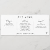 Modern handschrift hart horizontale bruiloft menu (Voorkant)