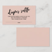 Modern Handschrift Luier Raffle Ticket Blush Roze Informatiekaartje (Voorkant / Achterkant)