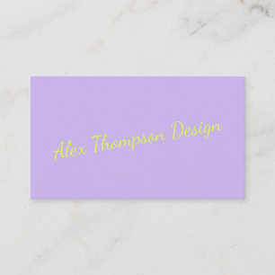 Modern handschrift met Bright Lavender Chartreuse Visitekaartje