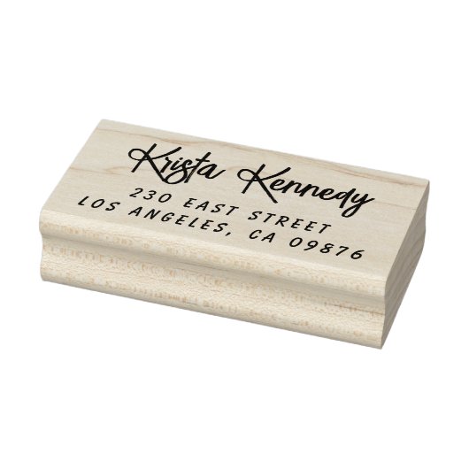 Modern handschrift naam en adres rubberstempel (Stempel)