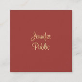 Modern Handschrift Naam Script Elegante Sjabloon Vierkante Visitekaartje (Voorkant)