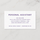 Modern handschrift paars | Aangepaste kleur Visitekaartje (Achterkant)