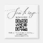 modern handschrift rsvp qr code bruiloft magneet (Voorkant)