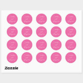 Modern handschrift script bruiloft naam warm roze ronde sticker (Vel)