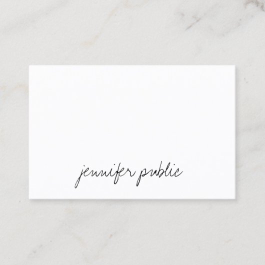 Modern handschrift Script Eenvoudig Elegant Plain Visitekaartje (Voorkant)