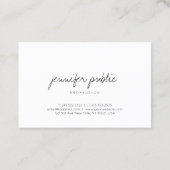 Modern handschrift Script Eenvoudig Elegant Plain Visitekaartje (Achterkant)