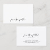 Modern handschrift Script Eenvoudig Elegant Plain Visitekaartje (Voorkant / Achterkant)