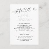 Modern handschrift script gast bruiloft details informatiekaartje (Voorkant)