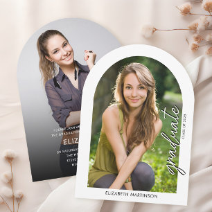 Modern handschrift Script Photo Arched Afstuderen Kaart