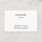 Modern handschrift script tekst professional eenvo visitekaartje (Achterkant)