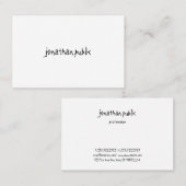 Modern handschrift script tekst professional eenvo visitekaartje (Voorkant / Achterkant)