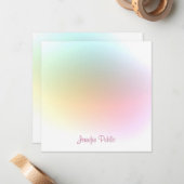 Modern handschrift script trendy kleurrijke Sjablo Notitiekaartje (Voorkant / Achterkant in situ)